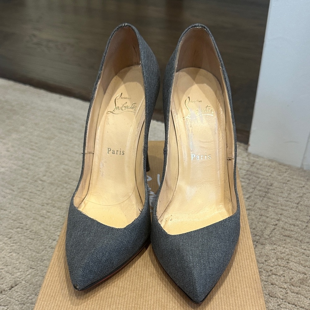 Very loved- Christian Louboutin Charcoal Heels